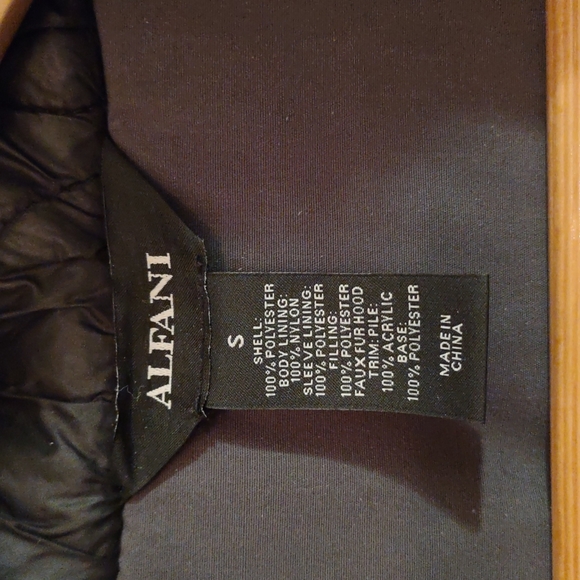 Alfani Faux Fur Hooded Parker Coat Jacket Small - Picture 2 of 5